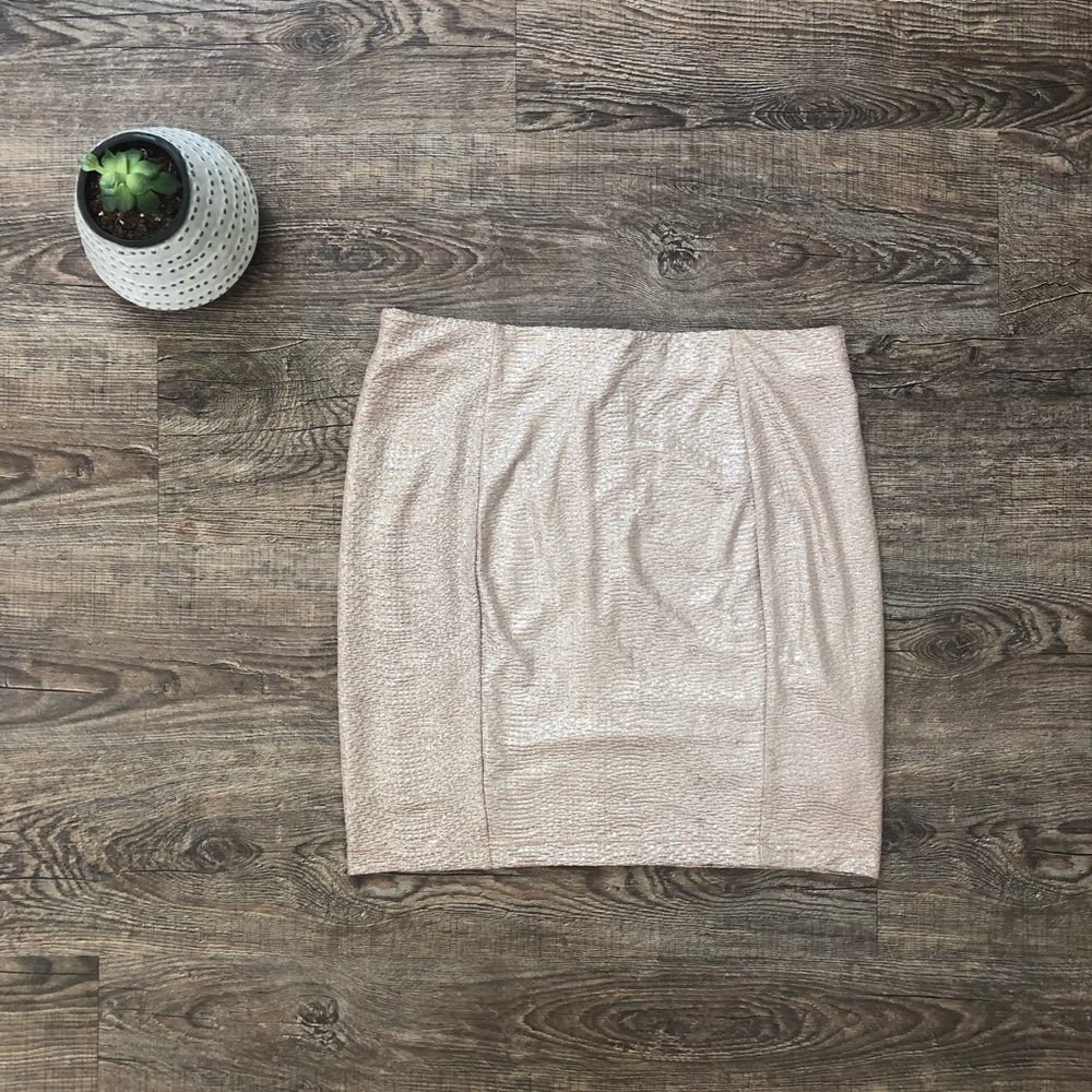 Express Metallic Mini Skirt
